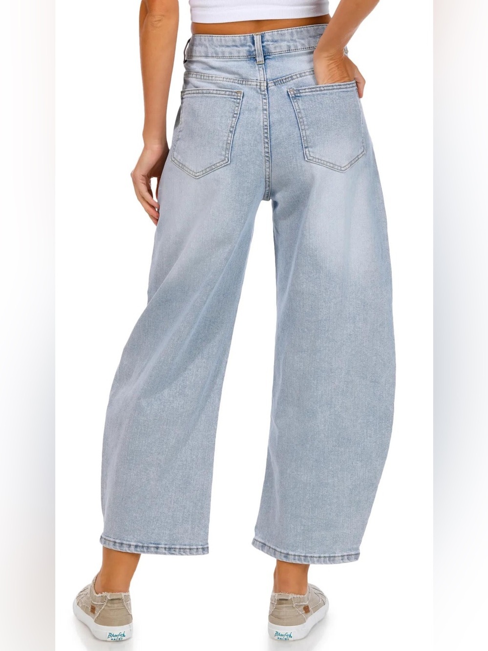 Blue Spice Mid Rise Barrel Leg Jeans, Sz 13 - Picture 2 of 7